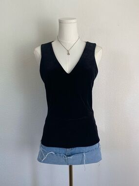 Vintage Cache Velvet Mesh V Neck Tank Top Whimsigoth